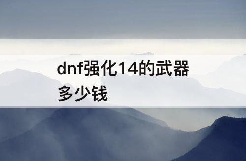 dnf强化14的武器多少钱