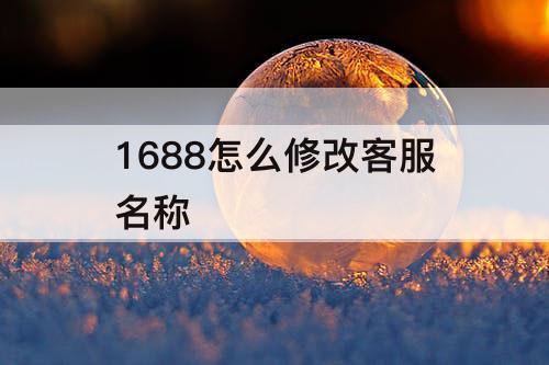 1688怎么修改客服名称