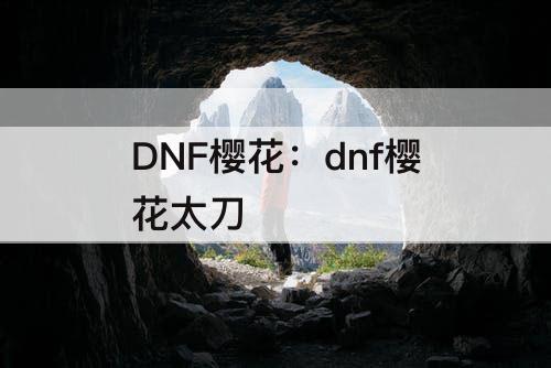 DNF樱花：dnf樱花太刀