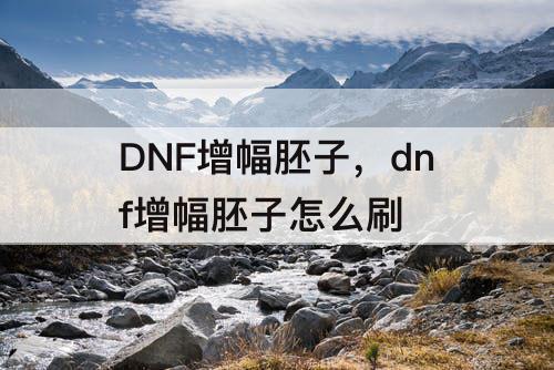 DNF增幅胚子，dnf增幅胚子怎么刷