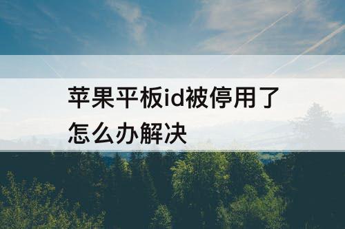 苹果平板id被停用了怎么办解决