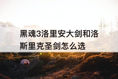 黑魂3洛里安大剑和洛斯里克圣剑怎么选