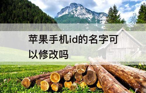 苹果手机id的名字可以修改吗