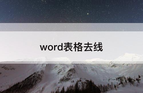word表格去线