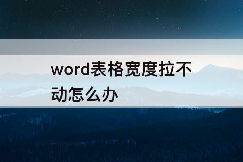 word表格宽度拉不动怎么办