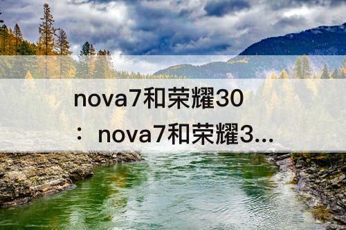 nova7和荣耀30：nova7和荣耀30哪个值得入手