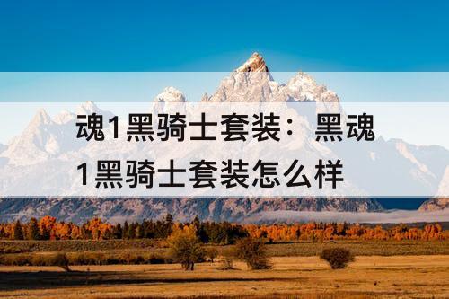 魂1黑骑士套装：黑魂1黑骑士套装怎么样