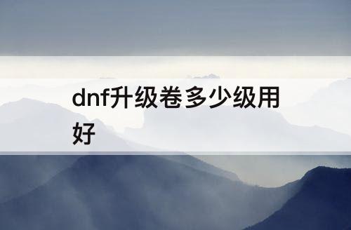 dnf升级卷多少级用好
