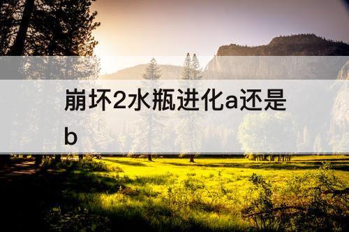 崩坏2水瓶进化a还是b