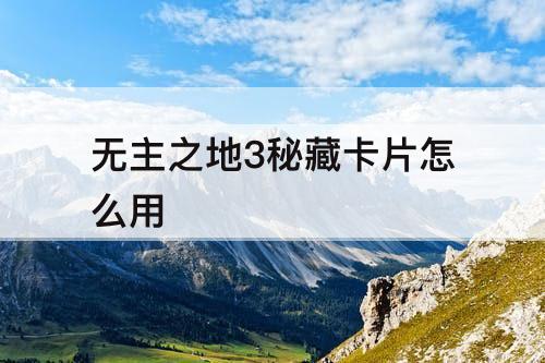 无主之地3秘藏卡片怎么用