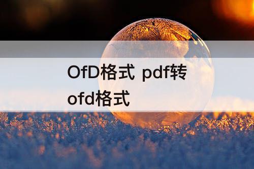 OfD格式 pdf转ofd格式