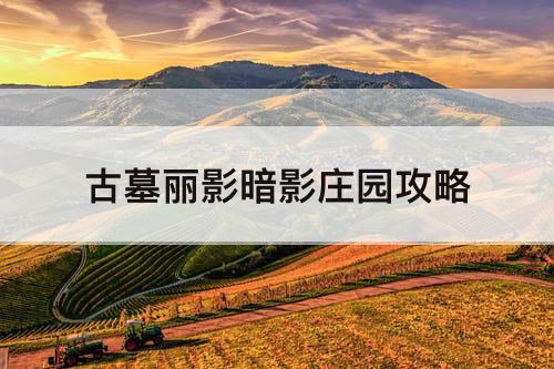 古墓丽影暗影庄园攻略