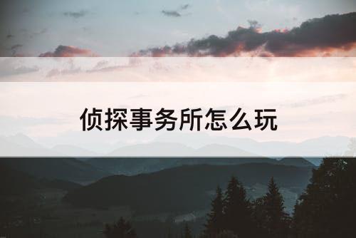 侦探事务所怎么玩