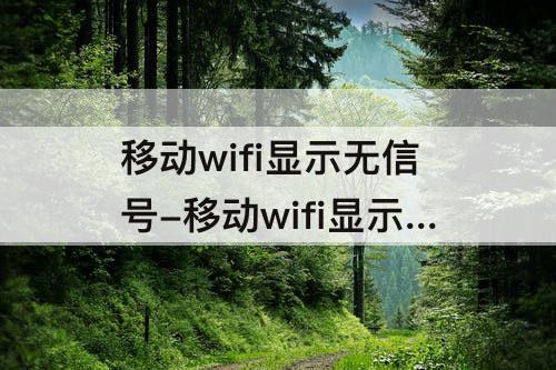 移动wifi显示无信号-移动wifi显示无信号该咋办