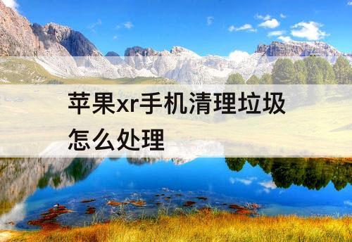 苹果xr手机清理垃圾怎么处理