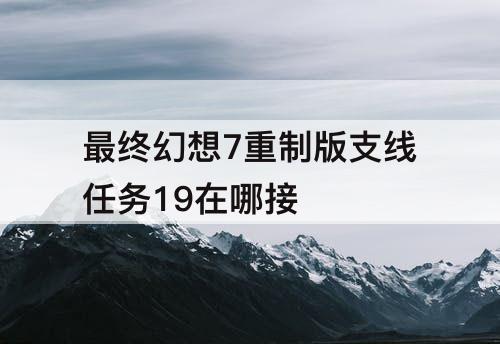最终幻想7重制版支线任务19在哪接
