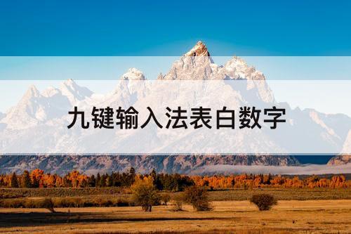 九键输入法表白数字