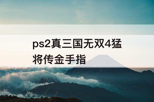 ps2真三国无双4猛将传金手指