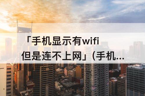 「手机显示有wifi但是连不上网」(手机显示有wifi但是连不上网怎么回事)