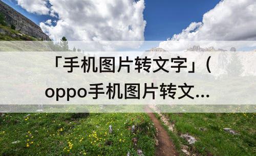 「手机图片转文字」(oppo手机图片转文字)