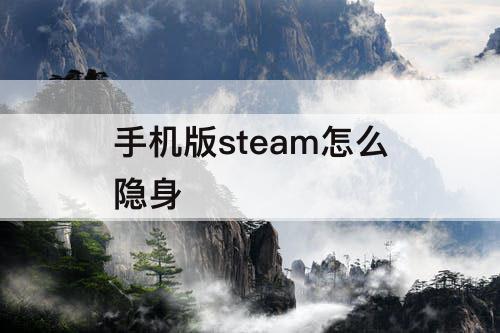 手机版steam怎么隐身