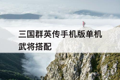 三国群英传手机版单机武将搭配