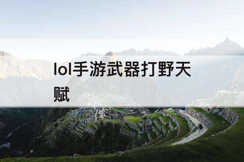 lol手游武器打野天赋