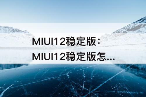 MIUI12稳定版：MIUI12稳定版怎么没有小白条