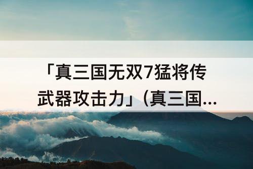 「真三国无双7猛将传武器攻击力」(真三国无双7猛将传武器攻击力是随机的吗)