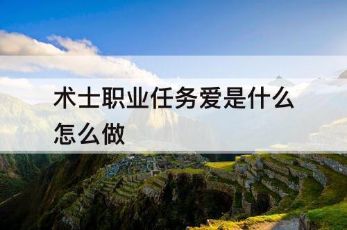 术士职业任务爱是什么怎么做