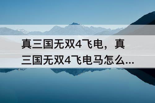 真三国无双4飞电，真三国无双4飞电马怎么得到