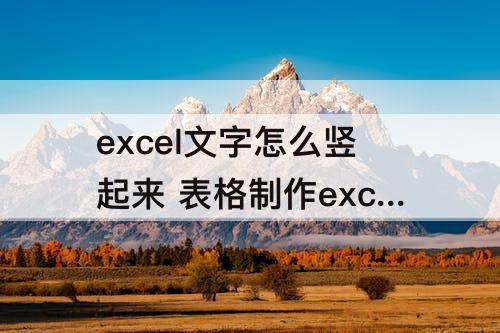 excel文字怎么竖起来 表格制作excel文字怎么竖起来