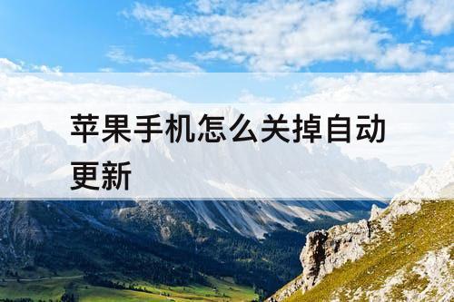 苹果手机怎么关掉自动更新