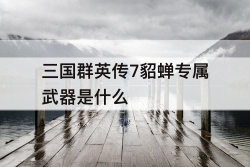 三国群英传7貂蝉专属武器是什么