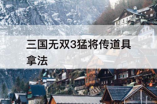 三国无双3猛将传道具拿法