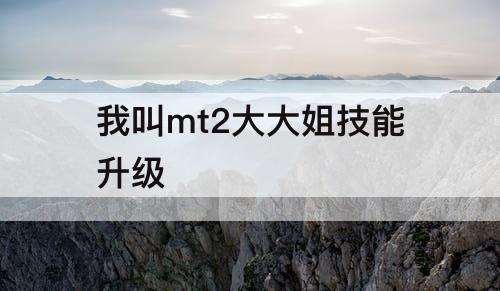 我叫mt2大大姐技能升级