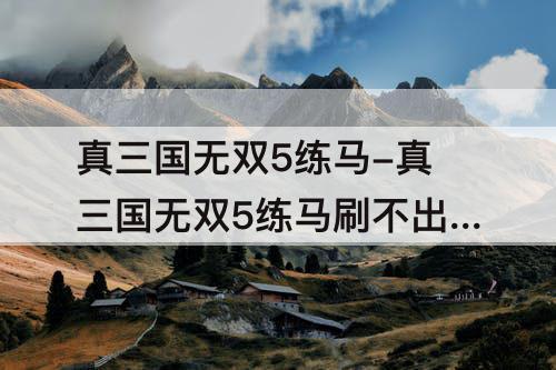 真三国无双5练马-真三国无双5练马刷不出魂