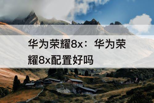 华为荣耀8x：华为荣耀8x配置好吗