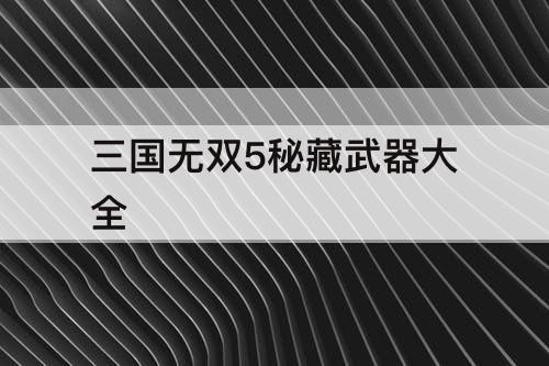三国无双5秘藏武器大全