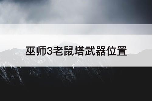 巫师3老鼠塔武器位置