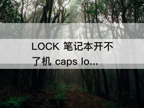 LOCK 笔记本开不了机 caps lock键一直闪
