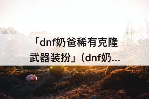 「dnf奶爸稀有克隆武器装扮」(dnf奶爸稀有克隆武器装扮属性)
