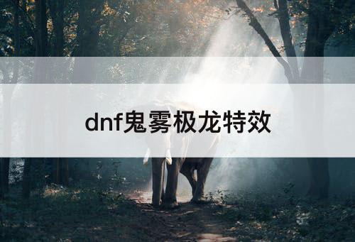 dnf鬼雾极龙特效