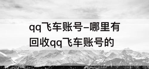 qq飞车账号-哪里有回收qq飞车账号的