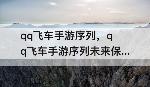qq飞车手游序列，qq飞车手游序列未来保底