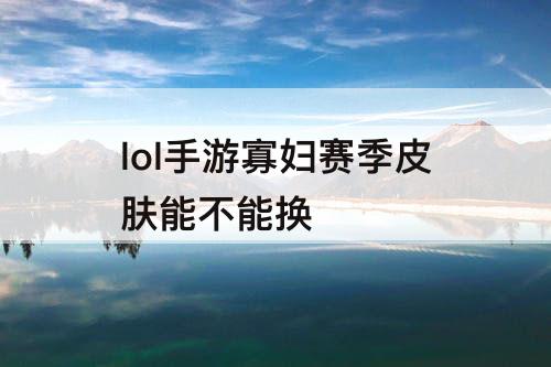 lol手游寡妇赛季皮肤能不能换