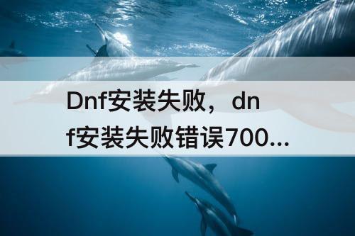 Dnf安装失败，dnf安装失败错误7001013