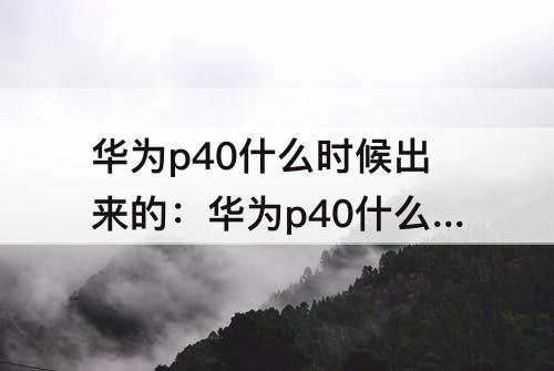华为p40什么时候出来的：华为p40什么时候出来的上市