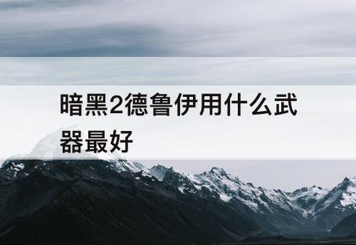 暗黑2德鲁伊用什么武器最好