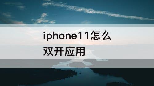 iphone11怎么双开应用